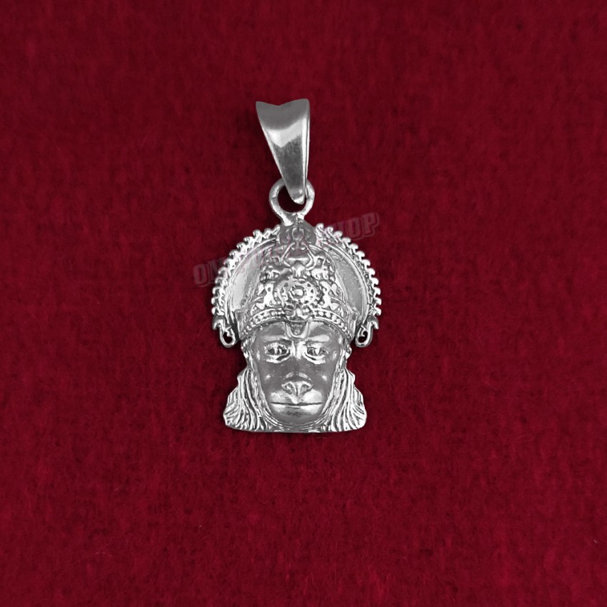 Balaji Sri Hanuman Face Pendant in Sterling Silver