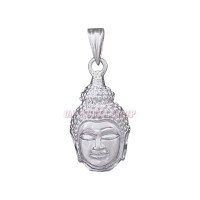 Gautama Buddha Face Pendant in 925 Sterling Silver