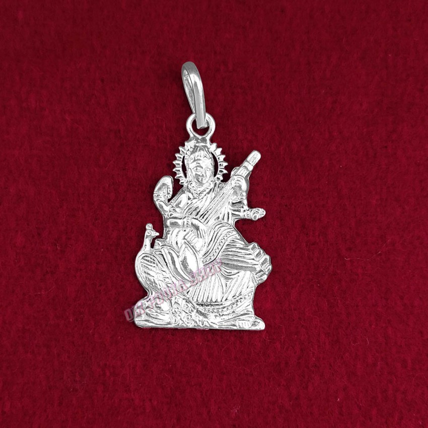 Goddess Of Knowledge Saraswati In Sterling Silver