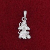 Bhakt Shri Hanuman Showing Ram Sita in His Heart in Sterling Silver Pendant
