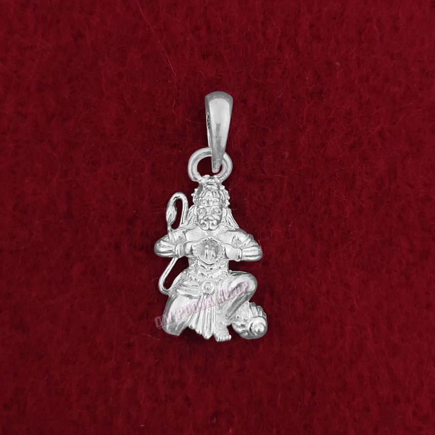 Bhakt Shri Hanuman Showing Ram Sita in His Heart in Sterling Silver Pendant
