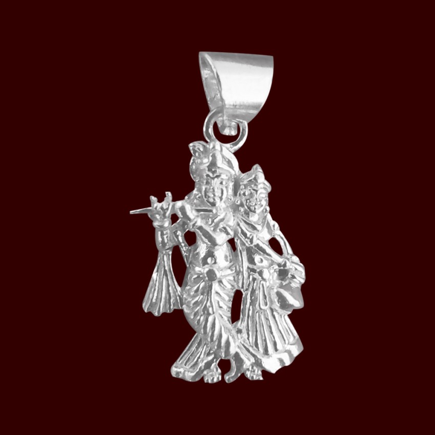 Shree Krishna Shree Radha 925 Pure Silver Pendant