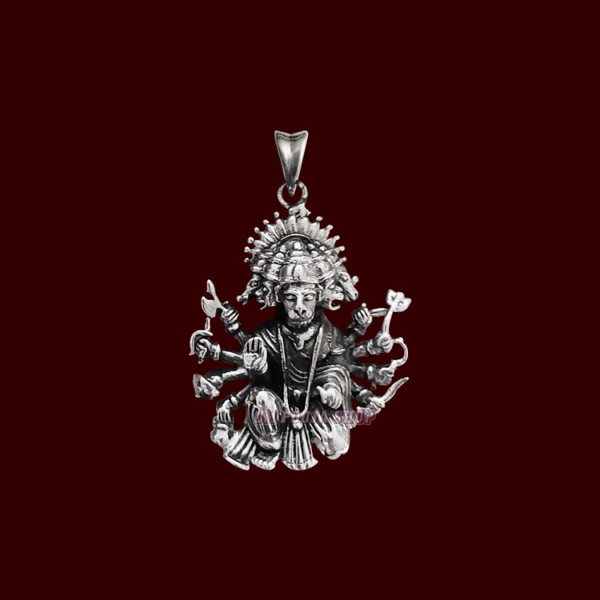 Panchmukhi Hanumanji Raksha Pendant in Sterling Silver
