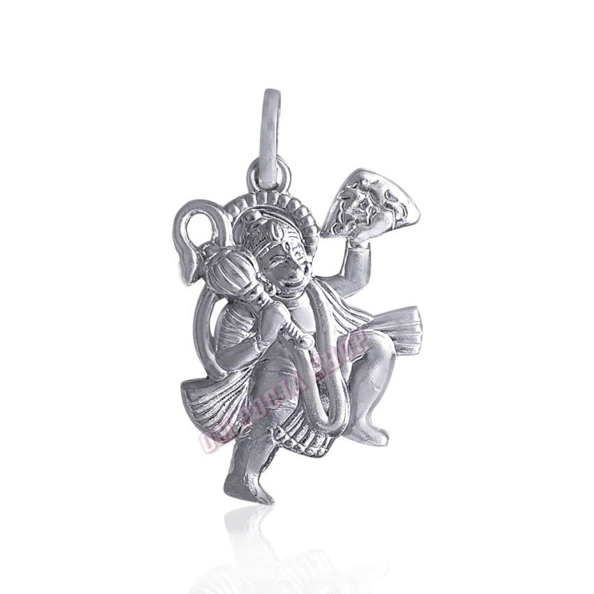 Sankat Mochan Veer Hanuman Pendant in 925 Sterling Silver (Size_49x30 mm)