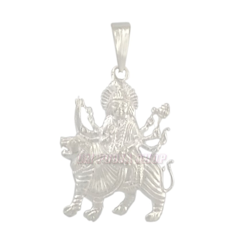 Sherawali Mata Pendant in Pure Silver