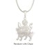 Sherawali Mata Pendant in Pure Silver