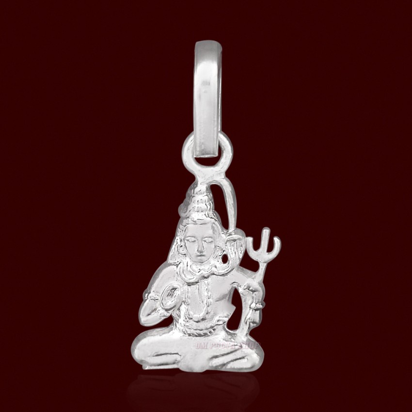  Shiva Sterling Silver Pendant with Snake Chain in Pure Silver