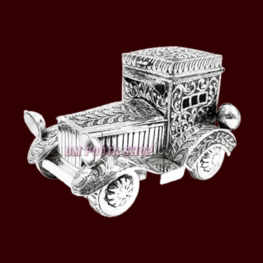 Vintage Car Design Kumkum Container in Sterling Silver