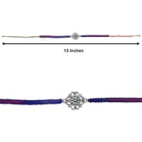 Flower Design Silver Rakhi for Raksha Bandhan
