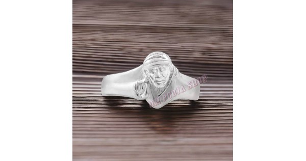 Silver Finger Ring With Sai Baba Design : Amazon.in: Jewellery