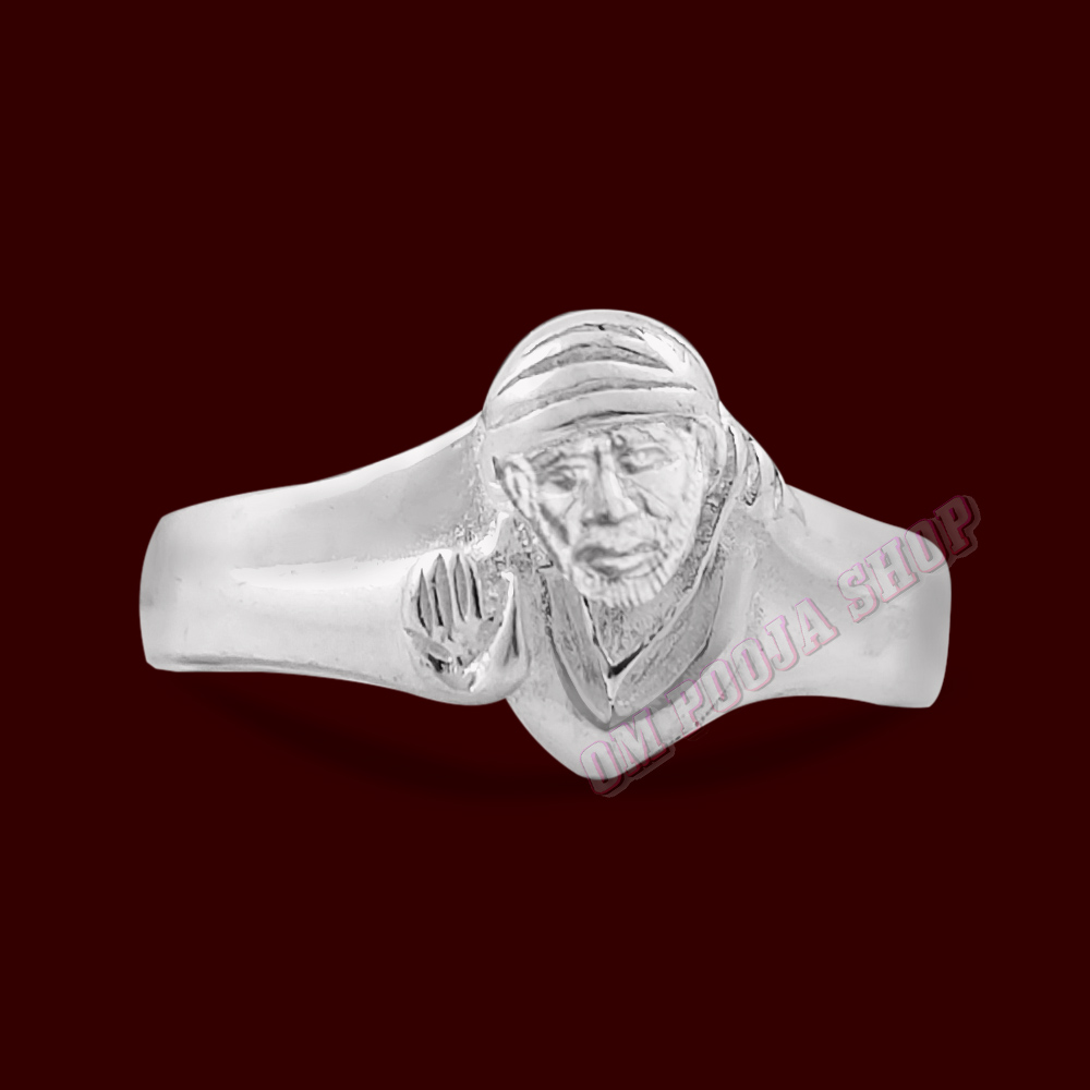 Sai Baba Ring in Pure Sterling Silver 1 2