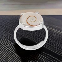 Gomati Chakra Adjustable Ring in Sterling Silver