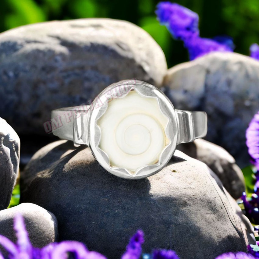 Gomati Chakra Ring - Design VII in Pure Silver - Female