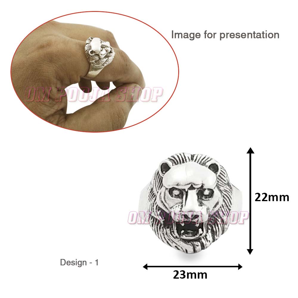 3D Lion Sterling Silver Beast Ring - Silver - Silver – GTHIC