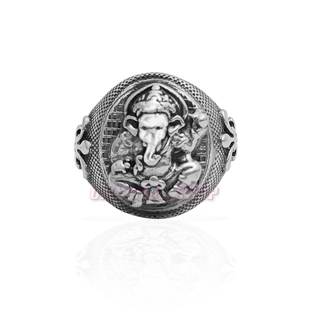 Buy OM POOJA SHOP Vighna Vinashak Ganesha Ring in Pure Silver at Amazon.in