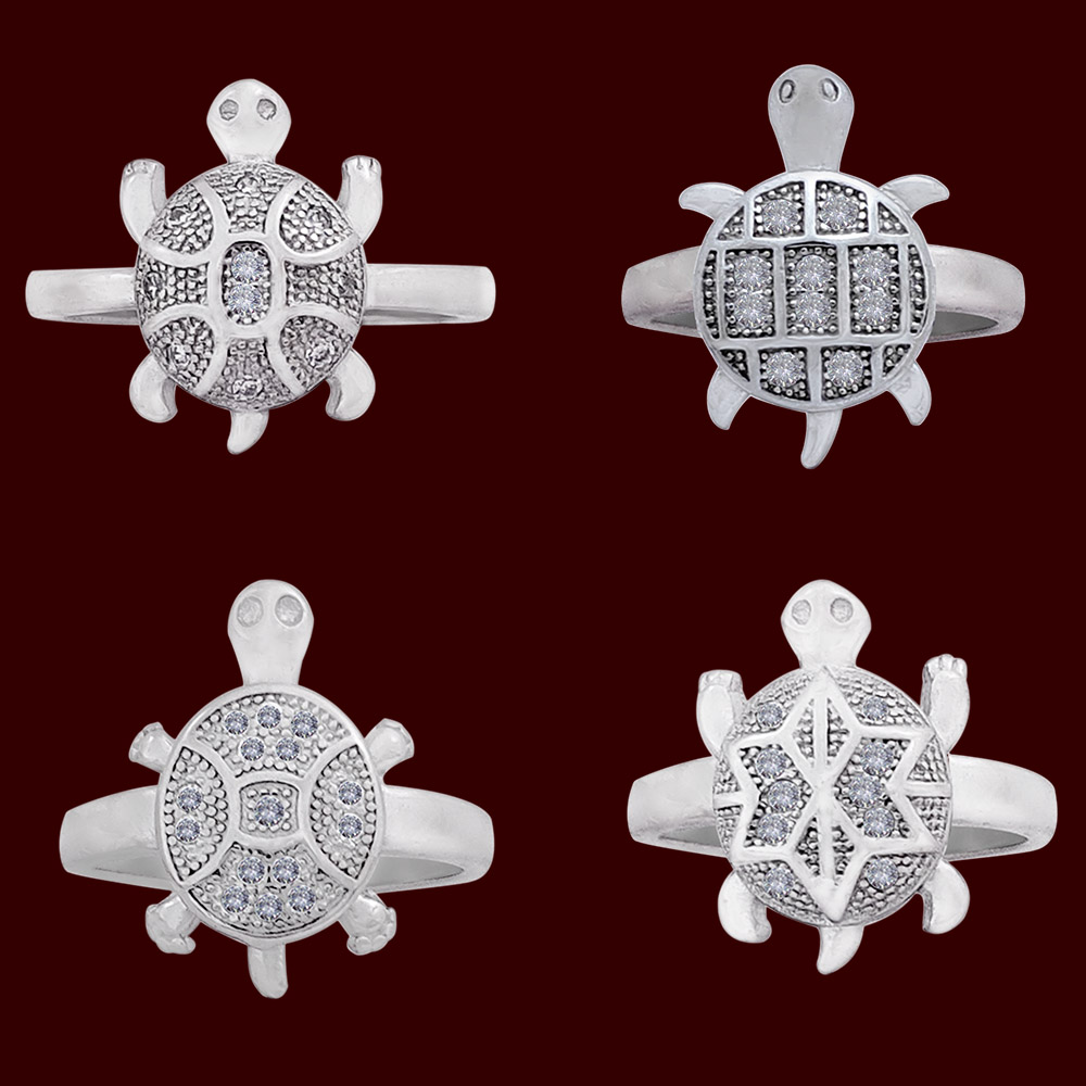Vighnaharta Swastik Tortoise Gold and Rhodium Plated Ring - [VFJ1088FRG10]  : Amazon.in: Jewellery