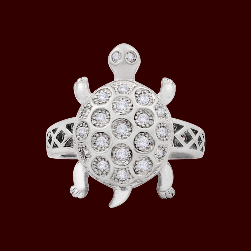 Green Meena Turtle Ring | Buy Silver Green Meena Turtle Ring Jewellery  Online