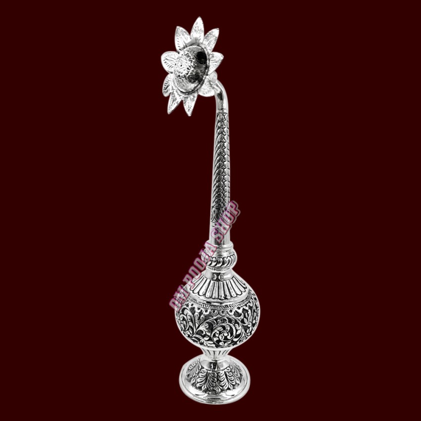 Flower Shape Design Attar Container in Pure Silver