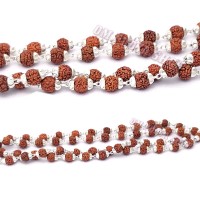 Panchmukhi Rudraksha Mala with Silver Caps - 5 mm