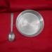 Pure Silver Plate and Spoon for Food Serving - size: 4.5 inch