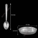 Pure Silver Plate and Spoon for Food Serving - size: 4.5 inch