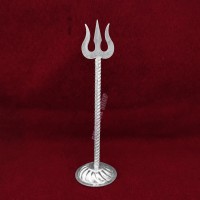 Silver Standing Trident Trishul -3.5 inches