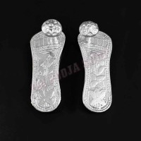 Silver Charan Paduka Kadau Pair – Auspicious Devotional Footwear for Puja