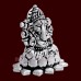 Exotic Small Ganesh Murti in Oxide Silver - 3.3 cm