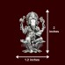 Hindu God Ganesha Statue in 925 Sterling Silver - Size: 2 x 1.2 x 1 inches