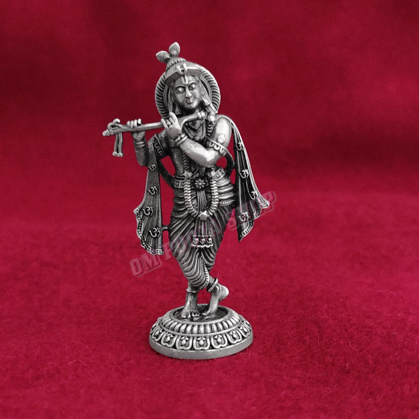 Shree Krishna with Standing Posture Idol in 925 Silver - 2 inch