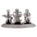Lakshmi Ganesh Saraswati 925 Pure Silver Idol - Size: 1.25 x 2.75 x 1.25 inches