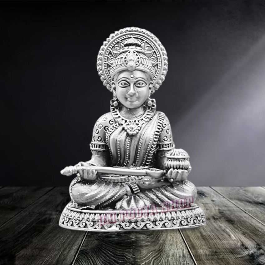 Antique Maa Annapurna Statue in Sterling Silver