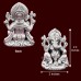 Maha Ganpati Sculpture Statue in 999 Pure Silver - Size: 2.4 x 2 x 1.75 inches