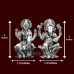 Mahalakshmi Ganpati 925 Pure Silver Statue- Size: 2 x 1.2 x 1 inches