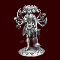 Panch Mukhi Hanuman with Standing Posture Idol in 925 Silver - 1.9 inch & 2.5 inch