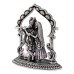Radha Krishna Pure Silver Murti - Size: 2.4 x 2.25 x 1.25 inches