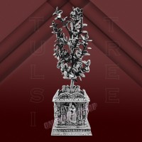 Radha Krishna Tulsi Plant in 925 Pure Silver - Size: 3.5 to 9 Inches