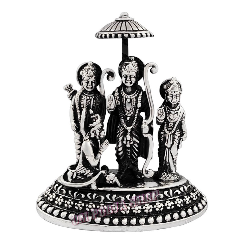 Ram Darbar Pure Silver Idol - Size: 2.5 x 2.25 x 1.4 inches