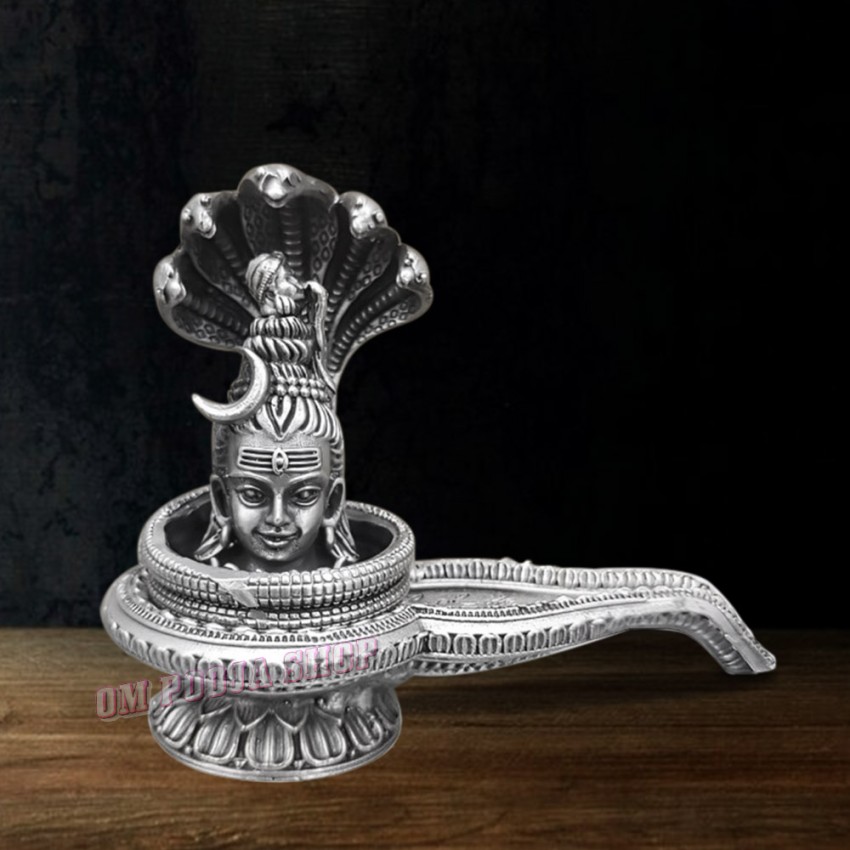 Shankar Face Shivling with Sheshnag in Solid Sterling Silver