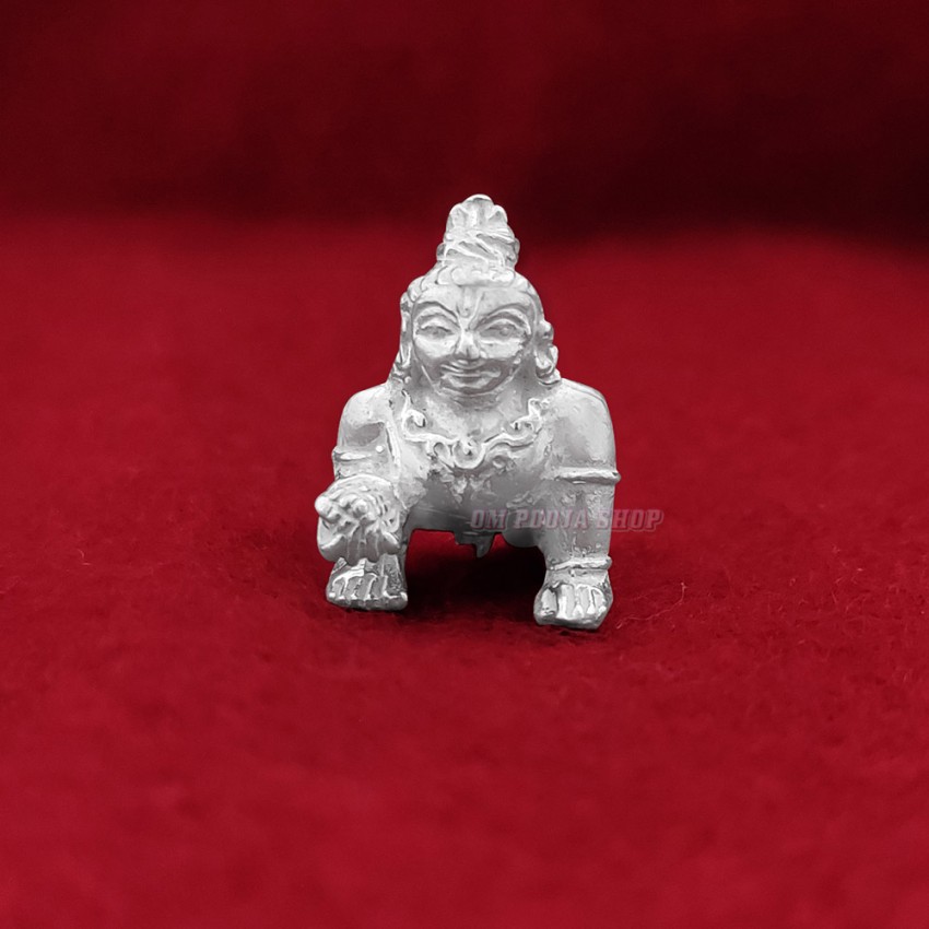 Shri Thakurji Ladoo Gopal Small Murit in Sterling Silver Size: 1.7 x 1.9 inch