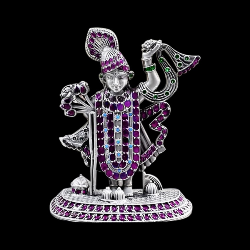 Srinathji Antique 925 Silver Idol for Divine Gift