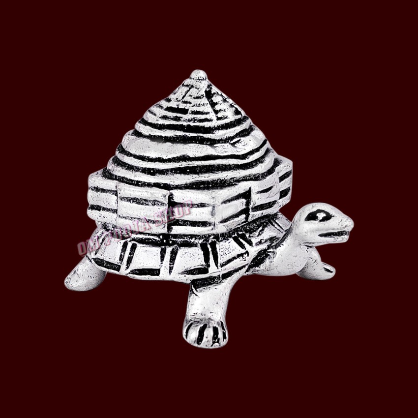 Tortoise Mounted Meru Shree Yantra in Pure Silver