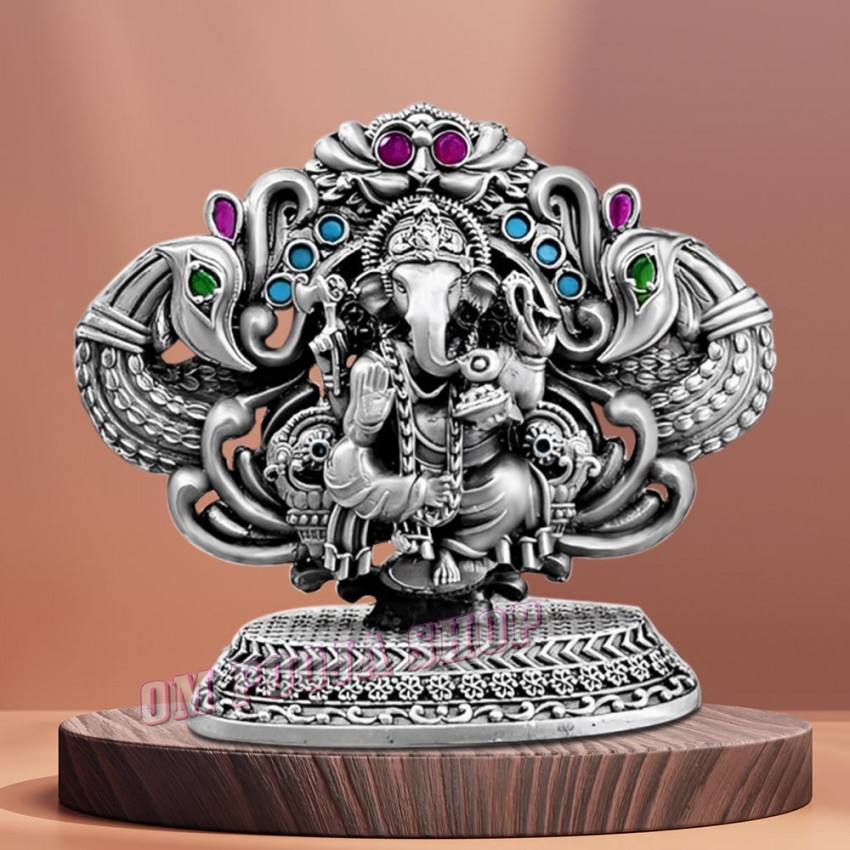 Vakratunda Ganesha in Pure 925 Silver Idol for Divine Gift