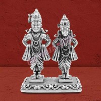 Vitthal-Rukmini Silver Idol Set Standing Pose - Size: 2 to 4 inches
