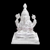 Vighnaharta Sri Ganesha Pure Silver Idol - 45 to 85 Grams (Height 2.25 & 3.25 inches)