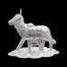 Cow And Calf Together Murti in Pure Silver - Size: 2.25 x 2.5 x 1.5 inches