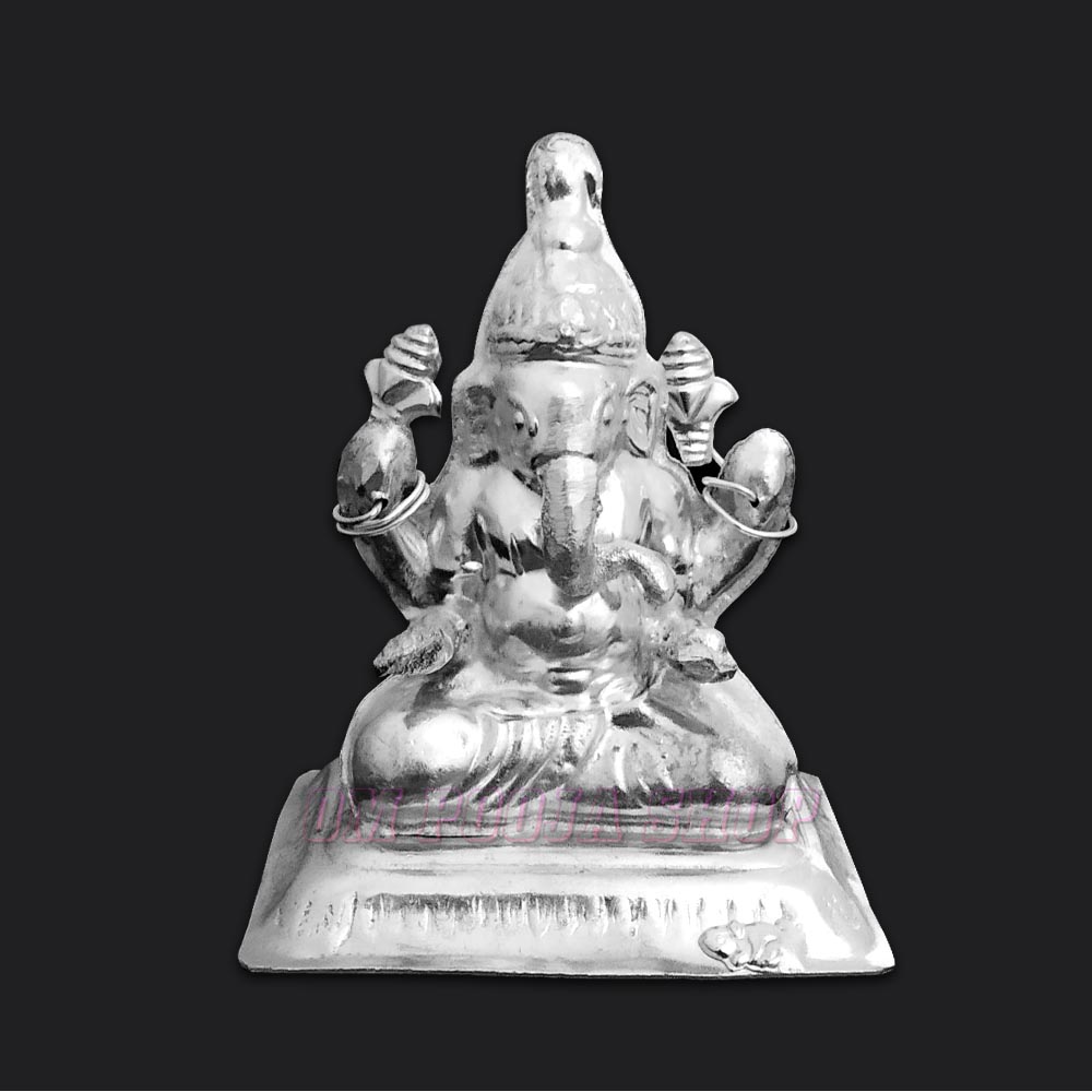God Ganesha Murti in German Silver Buy online @ USA UK India