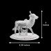 Gay (Cow) and Bachhada (Calf) statue in Pure Silver - Size: 3 x 3.25 x 2 inches