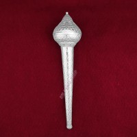 Hanuman Gada in Pure Silver - Size 5.25 inch