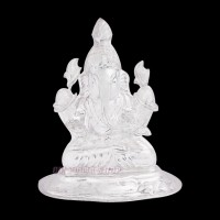 Pure Silver Ganpati Murti - 12 Grams - Size: 2 x 1.6 x 1.25 inches